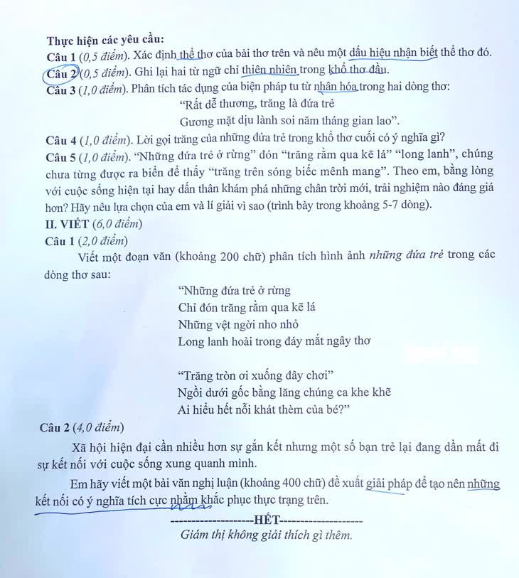 Gợi ý bài làm môn văn thi lớp 10 Hà Nội- Ảnh 2.