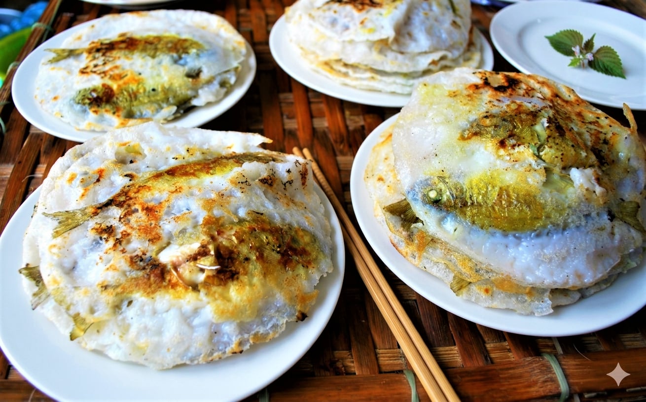 This whole-fish pancake in Vietnam's Hue may look unusual, but it's tasty in every bite- Ảnh 3. This whole-fish pancake in Vietnam's Hue may look unusual, but it's tasty in every bite- Ảnh 3.