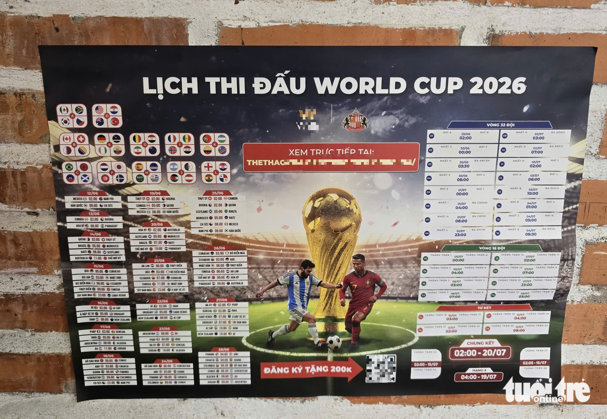 Núp bóng dán lịch thi đấu World Cup 2026 để quảng bá web cá độ, phát bóng đá lậu - Ảnh 3.