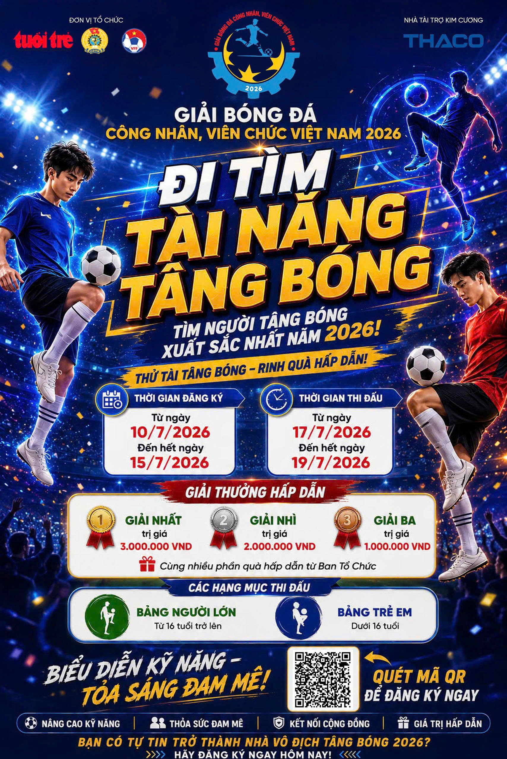 Tìm ngôi sao tâng bóng ở Giải bóng đá công nhân, viên chức Việt Nam - Ảnh 1.