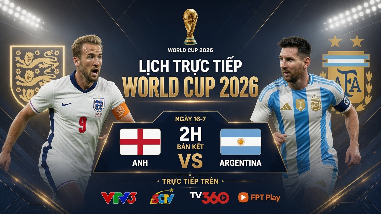 Lịch trực tiếp bán kết World Cup 2026: Anh đấu Argentina - Ảnh 1.