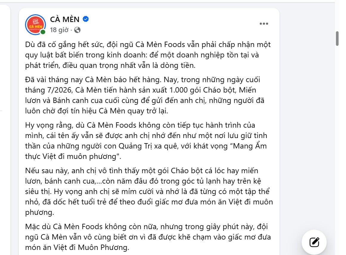Công ty cháo bột cá lóc Cà Mèn ngưng hoạt động, sẽ làm 1.000 gói cuối cùng - Ảnh 3.