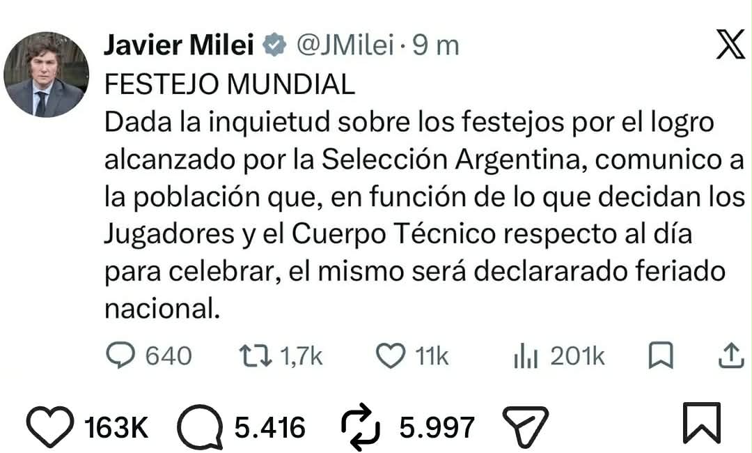 Tổng thống Argentina trao 'quyền quyết định nghỉ lễ' cho Messi và các đồng đội - Ảnh 2.
