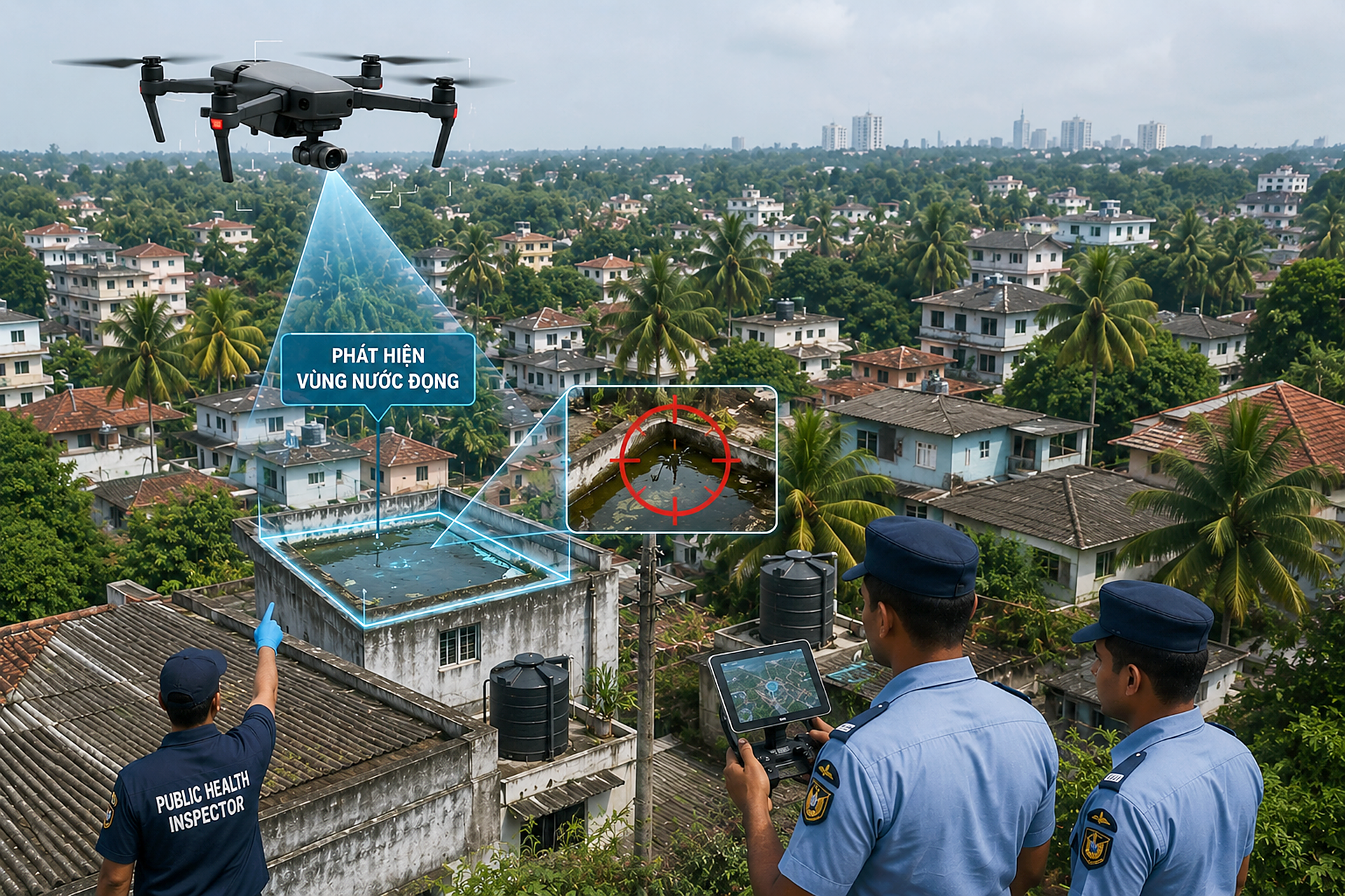 Sri Lanka điều drone tìm nước đọng để chống dịch sốt xuất huyết - Ảnh 2.