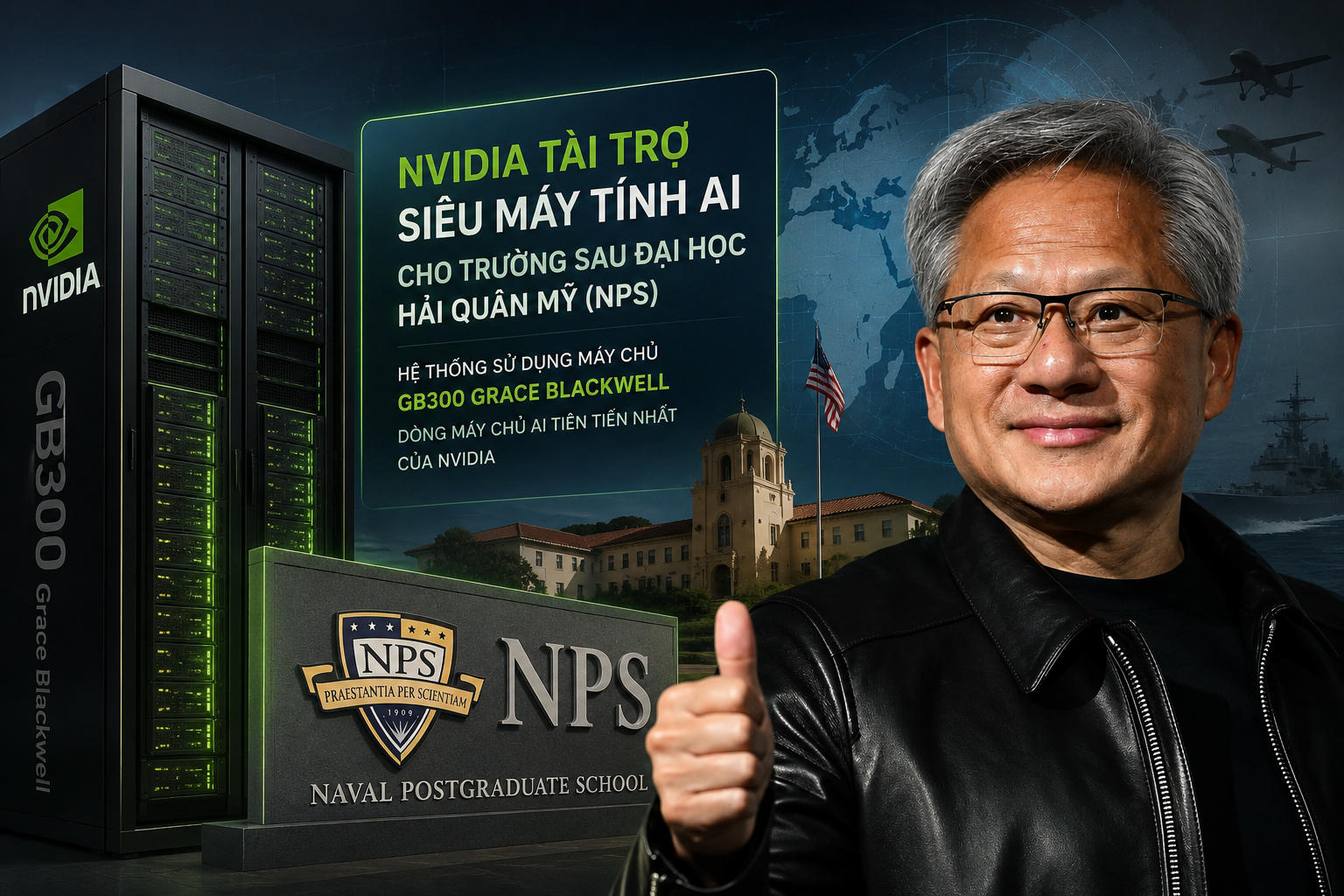 Nvidia tặng miễn phí siêu máy tính AI cho trường quân sự Mỹ - Ảnh 1.