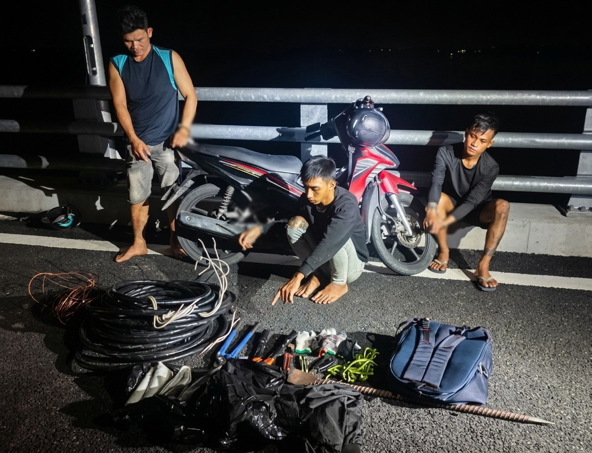 Triệt phá nhóm trộm cắp dây cáp điện trên cầu Đại Ngãi 2 - Ảnh 2.