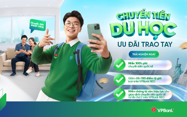 Chuyển tiền du học: Giao dịch online, miễn phí chuyển tiền tại VPBank - Ảnh 1.