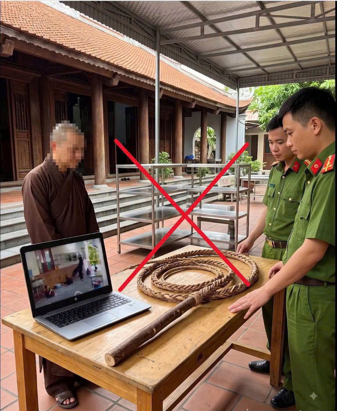 Công an xử lý người đăng ảnh AI sai sự thật về vụ người đàn ông đánh 5 chú tiểu ở chùa Bầu - Ảnh 3.
