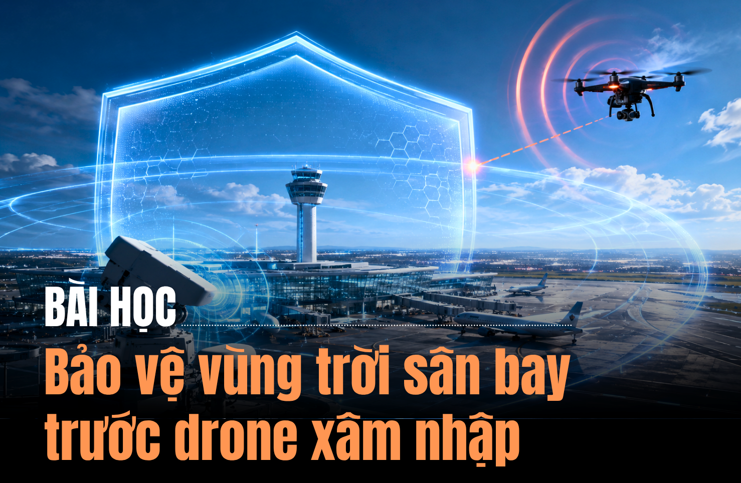 Bài học: Bảo vệ vùng trời sân bay trước drone xâm nhập