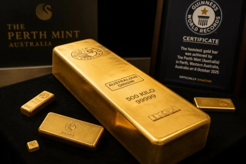 純度9999の、重さ500キロを超える金塊。