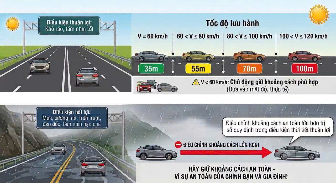 Xử phạt lỗi không giữ khoảng cách trên cao tốc, tài xế cần đi cách nhau bao nhiêu mét? - Ảnh 3.