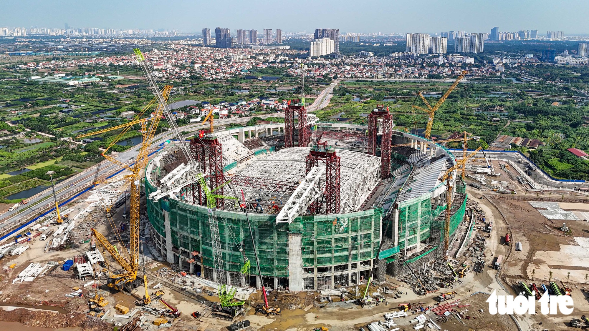 Công trường sân vận động 60.000 chỗ tại Hưng Yên vừa đón Chủ tịch FIFA tới thăm, chuẩn bị lắp mái vòm hơn 8.500 tấn - Ảnh 12.