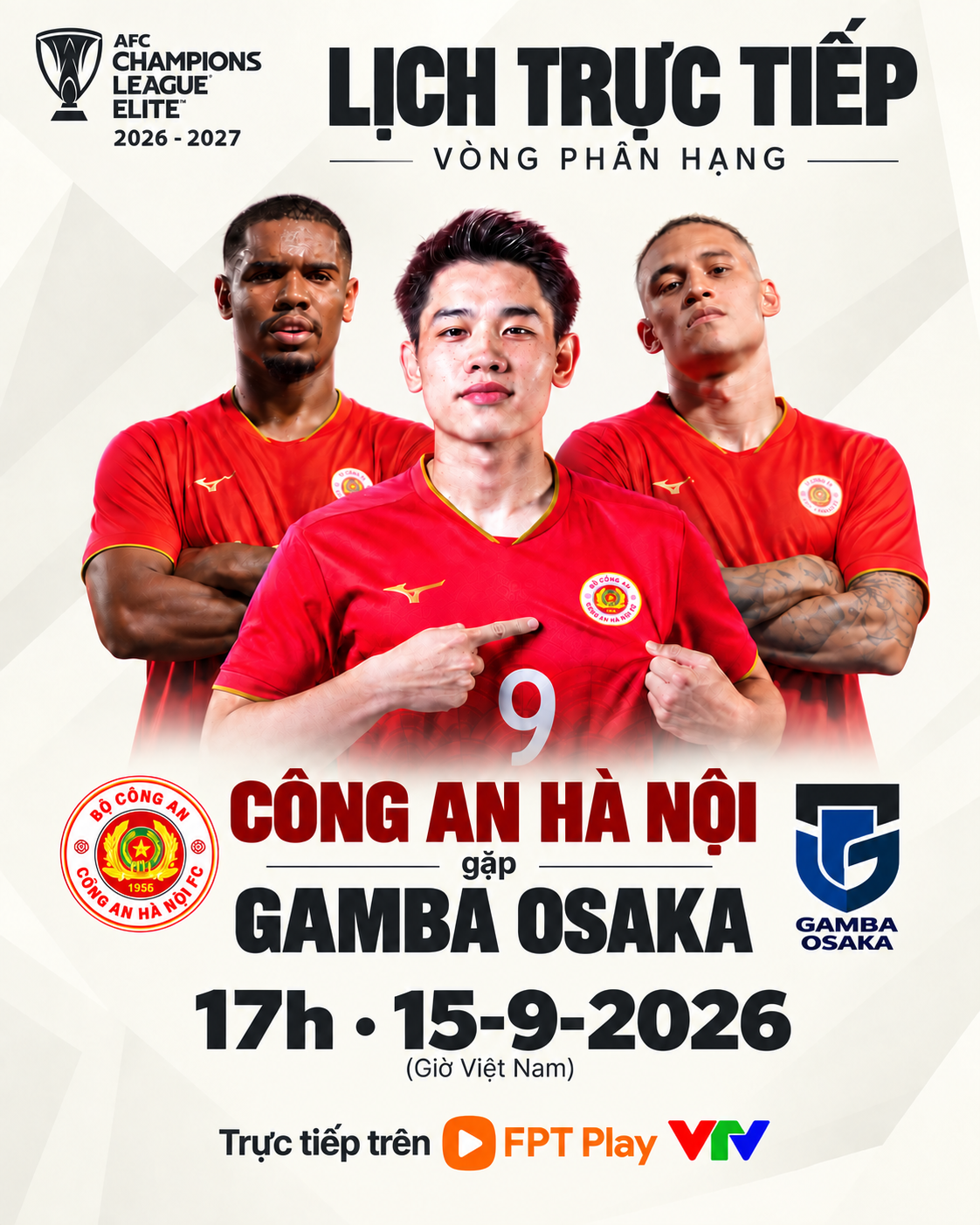 Lịch trực tiếp AFC Champions League Elite: Công An Hà Nội gặp Gamba Osaka - Ảnh 1.