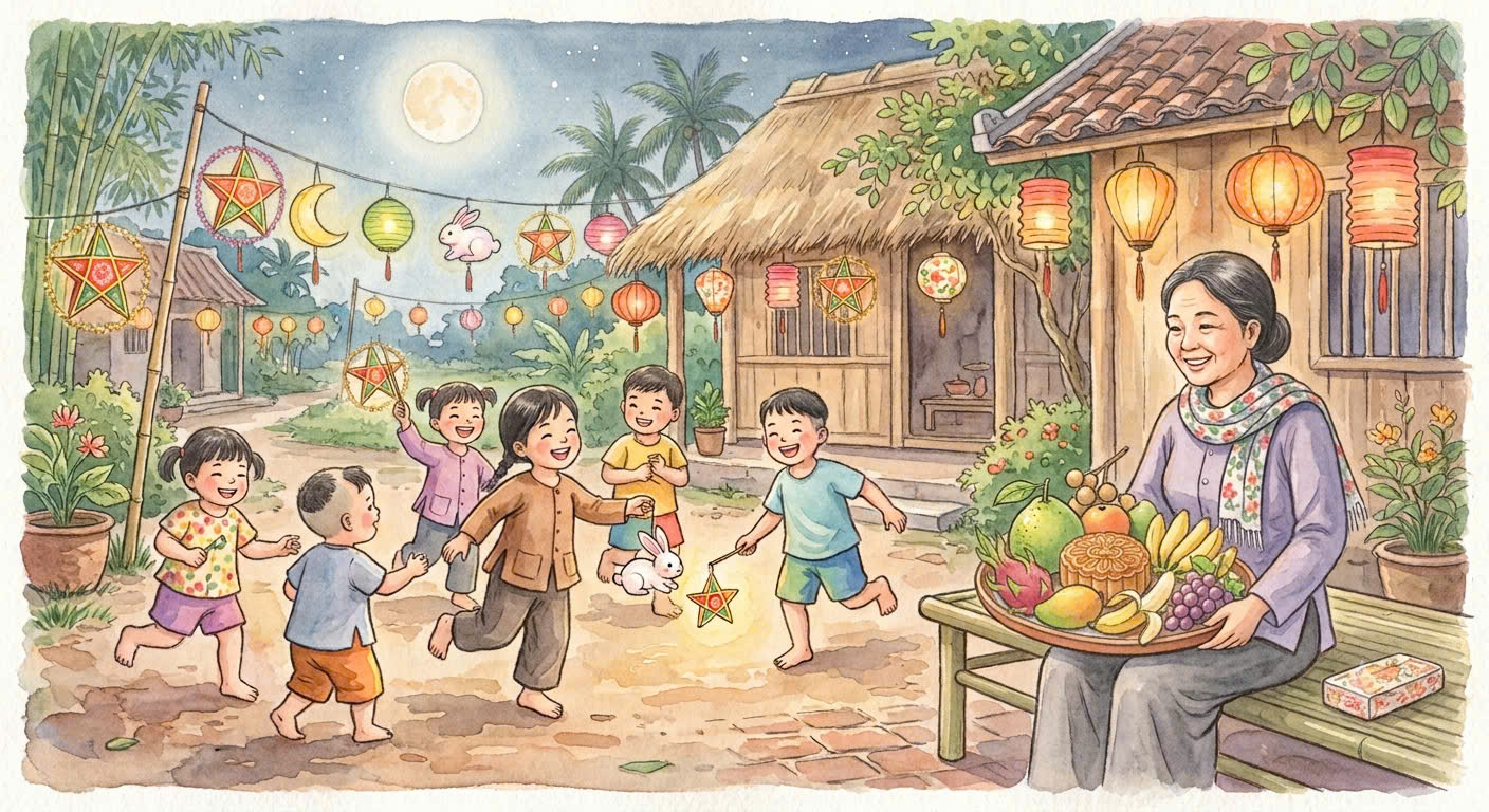 Một cái bánh Trung thu nhỏ thôi mà vui như hội! - Ảnh 1.