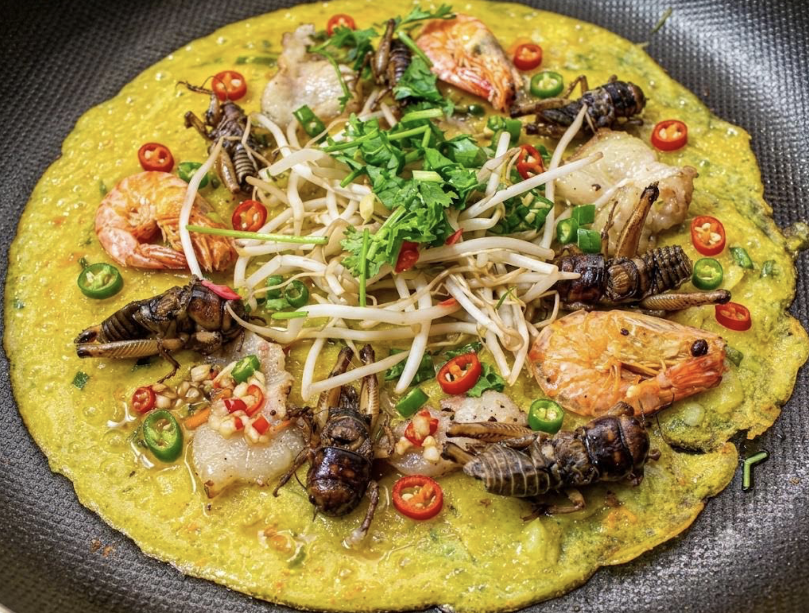 Ăn bánh xèo dế cơm mùa dế lụt xứ Quảng Lon ton mùa dế lụt ở quê tôi - Ảnh 4.