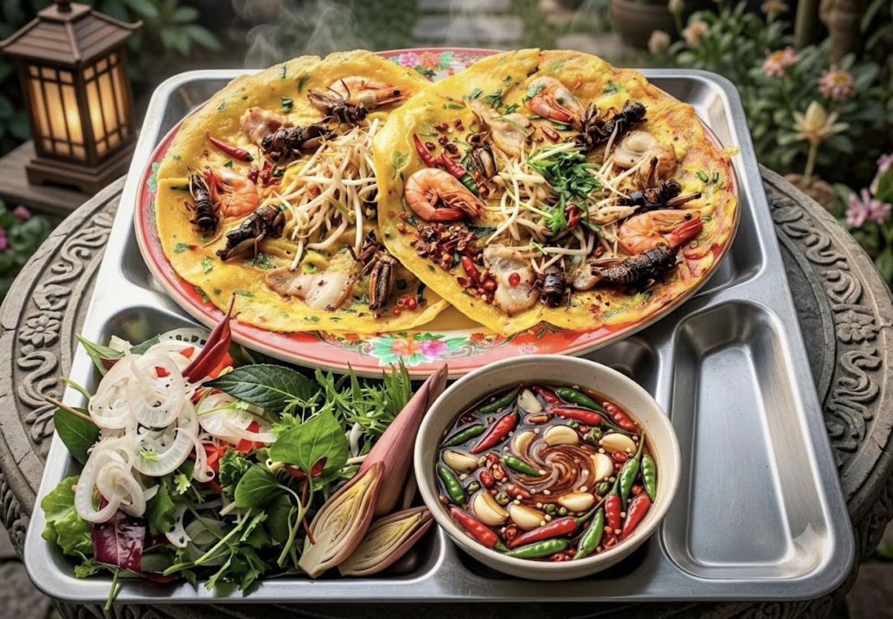 Ăn bánh xèo dế cơm mùa dế lụt xứ Quảng Lon ton mùa dế lụt ở quê tôi - Ảnh 3.