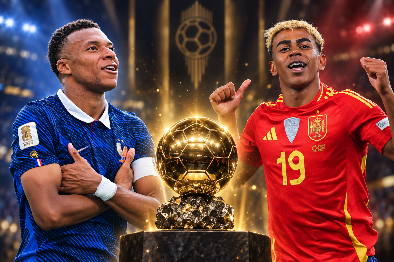 Mbappe và Yamal tiếp tục đối đầu trong cuộc đua Quả bóng vàng 2026 - Ảnh: CGN