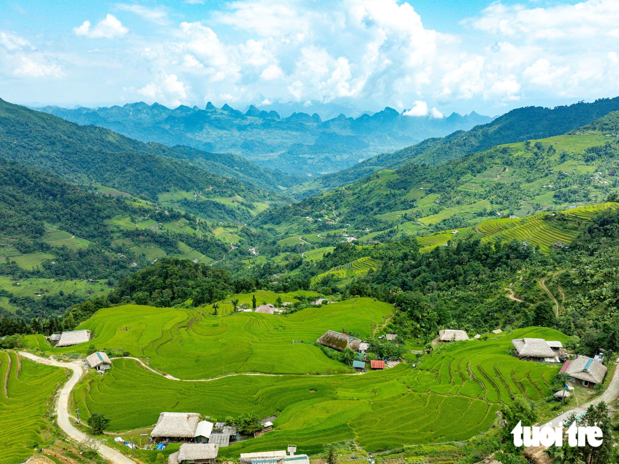 Trek to northeast Vietnam's ‘roof’ for distinctive terraced rice fields and moss-covered stilt houses- Ảnh 4.