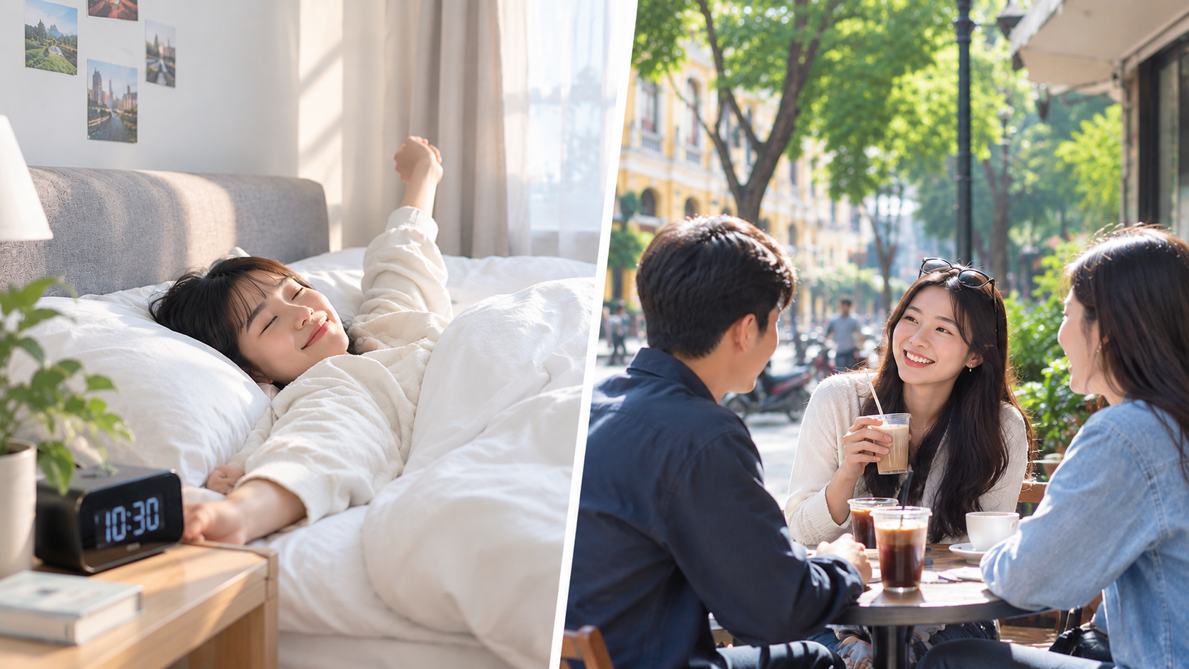 Cuối tuần, bạn muốn ngủ nướng hay ra ngoài? - Ảnh 1.