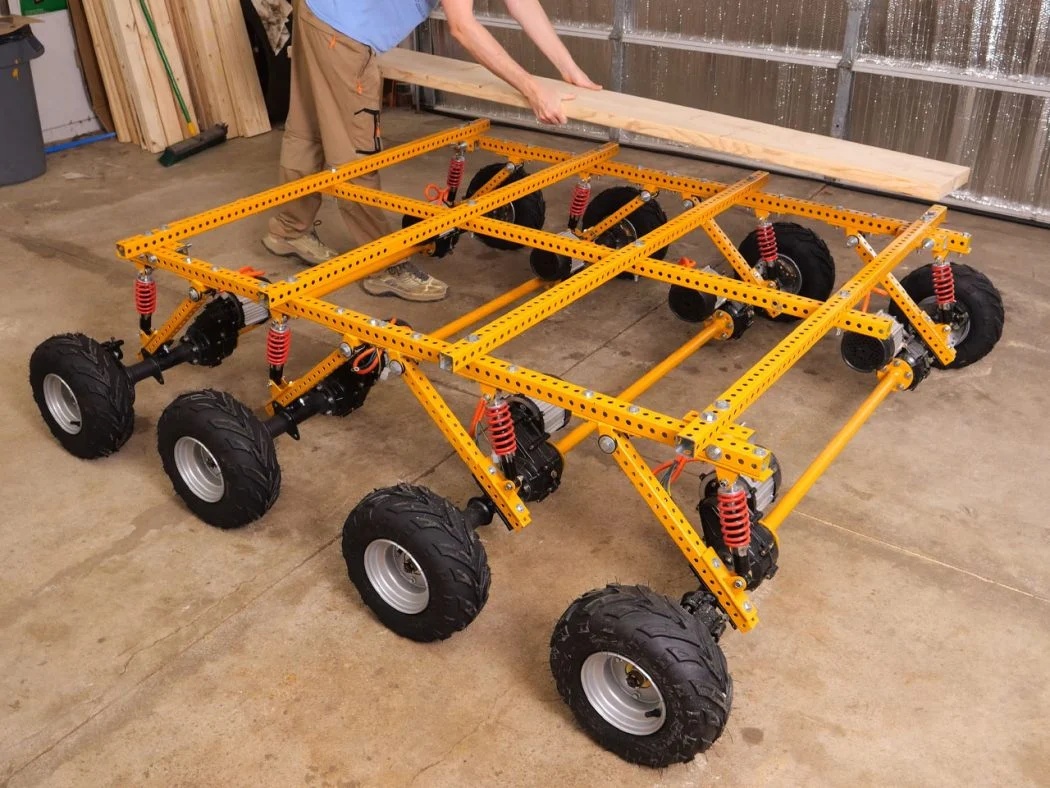 Tự chế nhà di động bằng gỗ chạy điện độc đáo, có thể xoay tròn 360 độ tại chỗ - Ảnh 4.