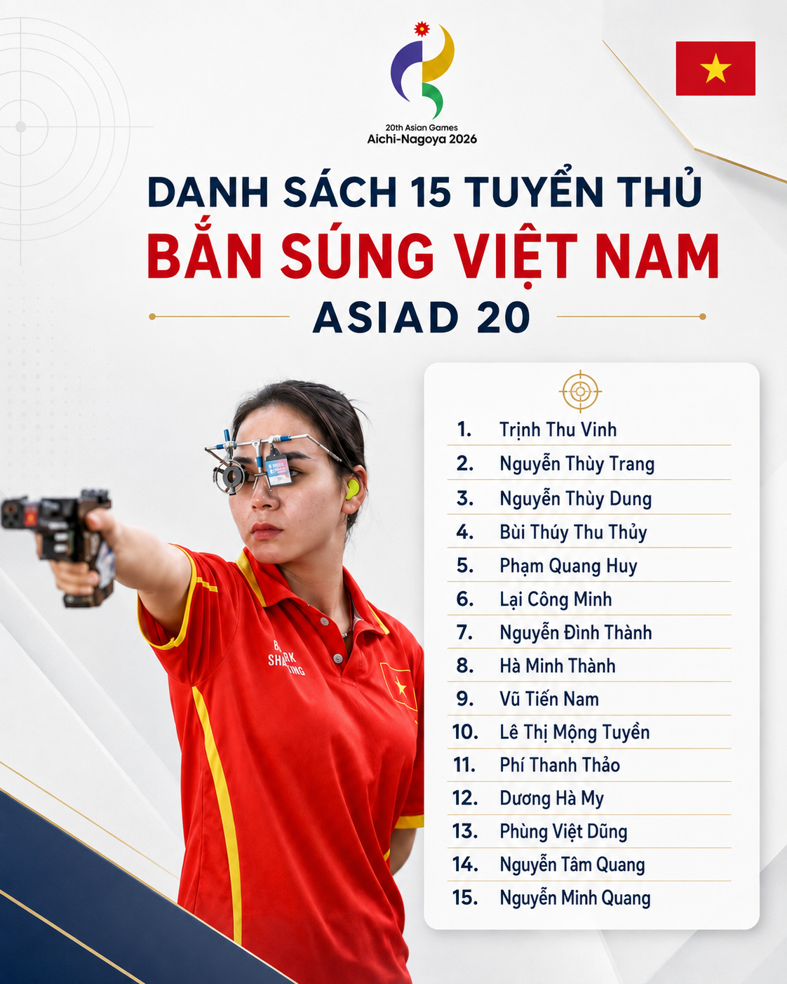 Bắn súng Việt Nam chốt 15 tuyển thủ dự Asiad 20 - Ảnh 1.