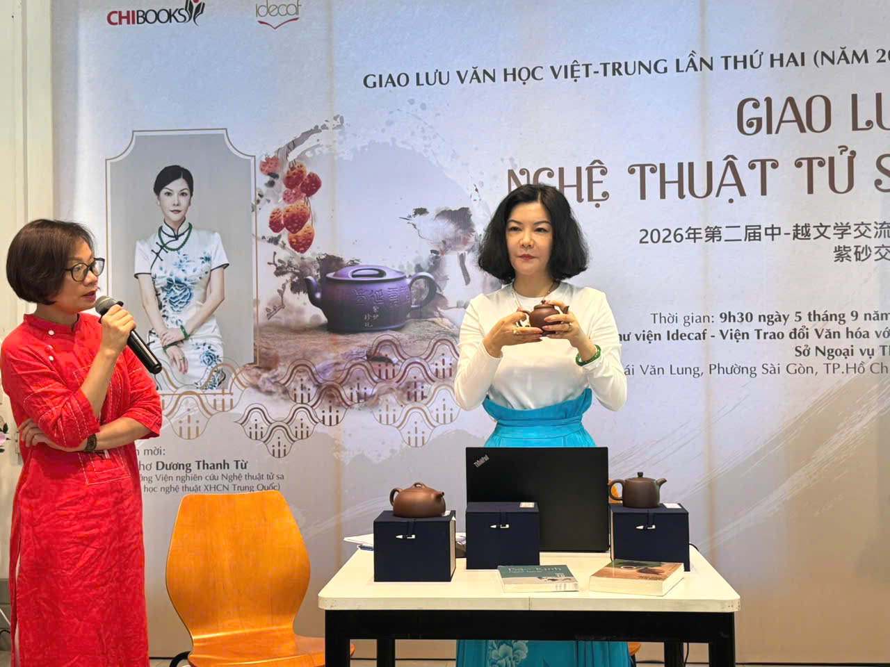 Nhà thơ Dương Thanh Từ giao lưu thơ ca và nghệ thuật tử sa tại TP.HCM - Ảnh 1.