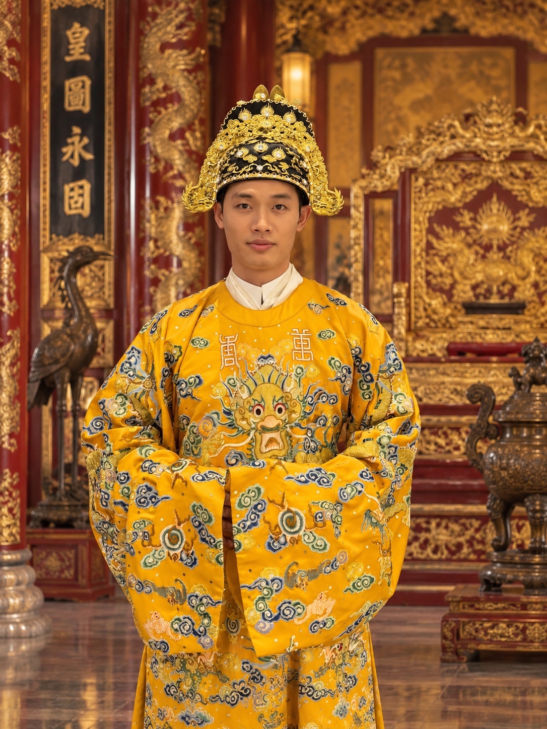 Trần Tiến Dũng khoác long bào triều Nguyễn, mang văn hóa Việt đến Manhunt International 2026 - Ảnh 2.