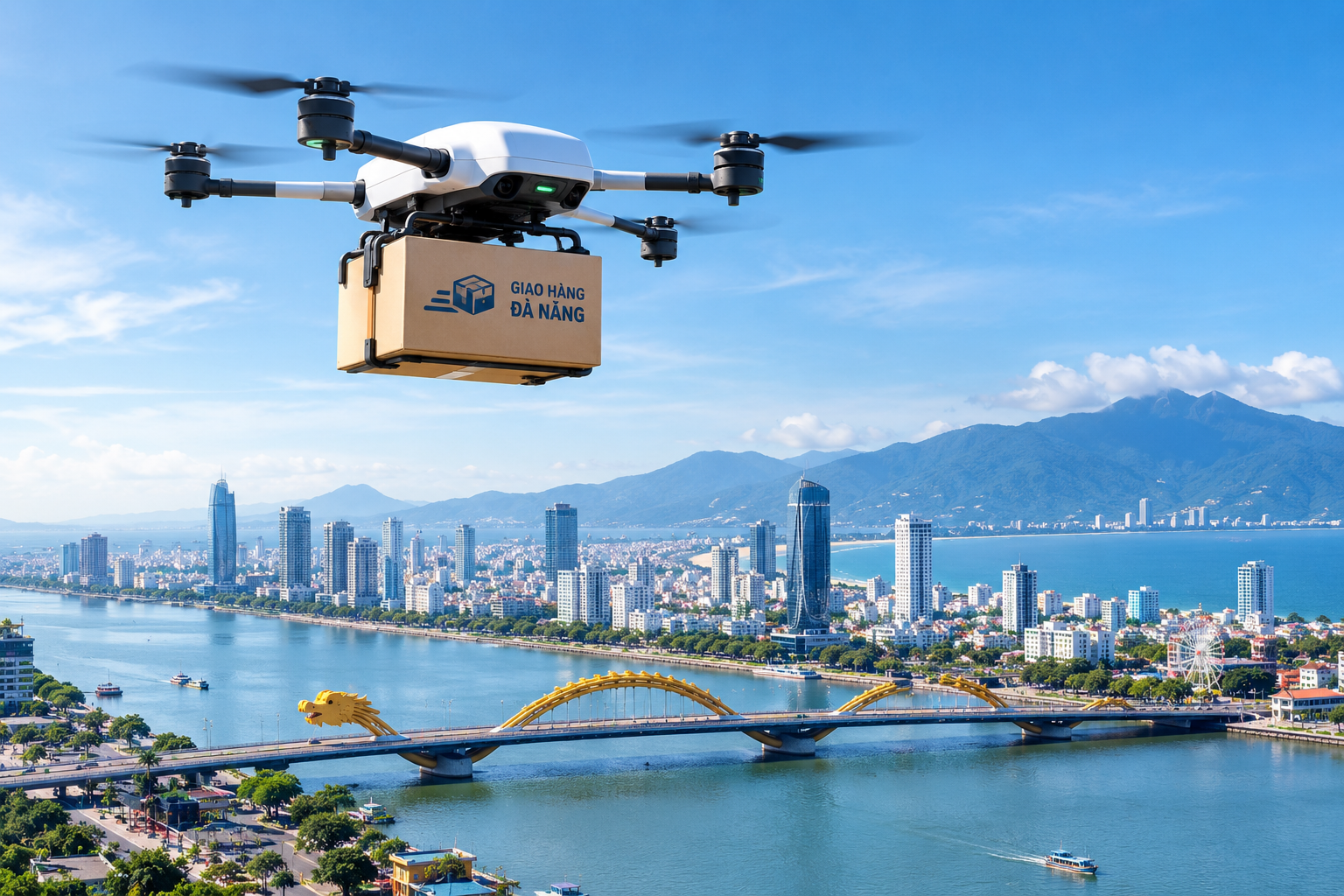 Bay giao nhận hàng ở không gian dưới 1.000m, Đà Nẵng đề xuất thí điểm bay UAV tại 4 phường, xã nào? - Ảnh 1.