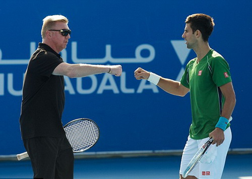 Thầy tr&ograve; Boris Becker - Novak Djokovic gắn b&oacute; th&acirc;n thiết suốt 3 m&ugrave;a