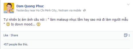 
	Th&iacute; sinh Đ&agrave;m Quang Ph&uacute;c chia sẻ tr&ecirc;n Facebook c&aacute; nh&acirc;n. Ảnh chụp m&agrave;n h&igrave;nh