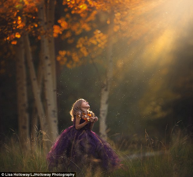 Wonderland: Camille relishes the stunning natural light crashing through the trees