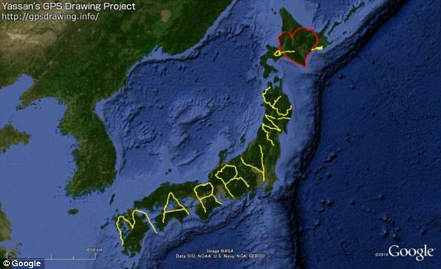 The final stage of Yassans romantic journey included an arrow struck heart after the giant proposal