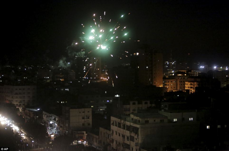 Lighting up the sky: There was also concern that some of the key differences underlying the longest, bloodiest battle between the old foes in years remained unresolved