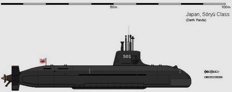 T&agrave;u ngầm lớp Soryu chạy điện &ndash; diesel. Ảnh: Seaforces