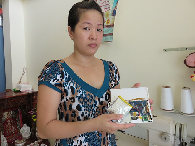 Máy tính bảng Trung Quốc phát nổ khi sạc pin ở Sài Gòn