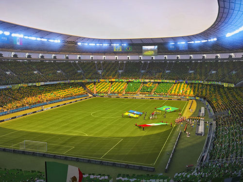 Sân Sao Paulo sẵn sàng cho lễ khai mạc Ảnh: COPA2014.GOV.BR