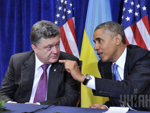 Tổng thống Mỹ Barack Obama gặp tân Tổng thống Ukraine Petro Poroshenko ở Ba Lan ngày 4-6 Ảnh: UNIAN