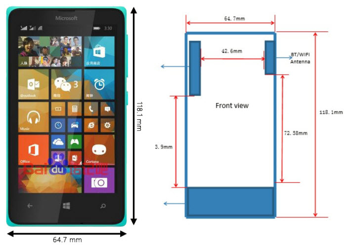 H&igrave;nh ảnh r&ograve; rỉ được cho l&agrave; của Lumia 435, mẫu điện thoại Windows Phone gi&aacute; rẻ sắp tới của Microsoft.