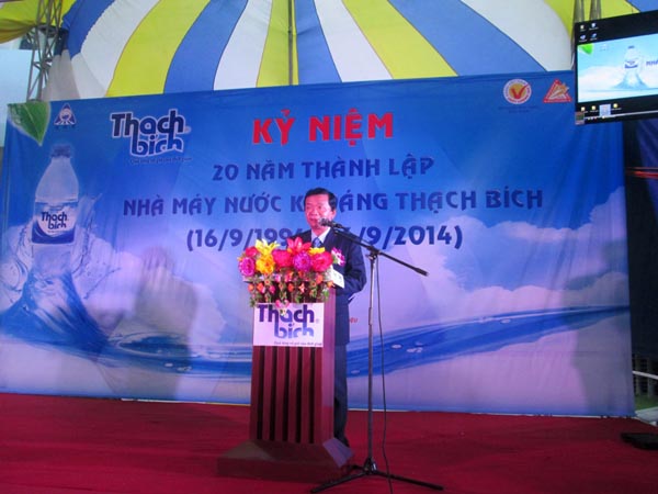 &Ocirc;ng Hồ Văn V&acirc;n &ndash; Gi&aacute;m đốc Nh&agrave; m&aacute;y Nước kho&aacute;ng Thạch B&iacute;ch ph&aacute;t biểu