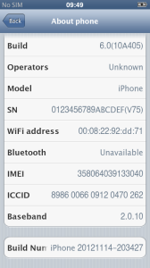 Số Seri của một iPhone 5 giả