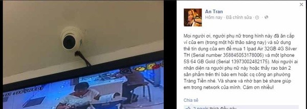 Thông tin trên Facebook của An Tran