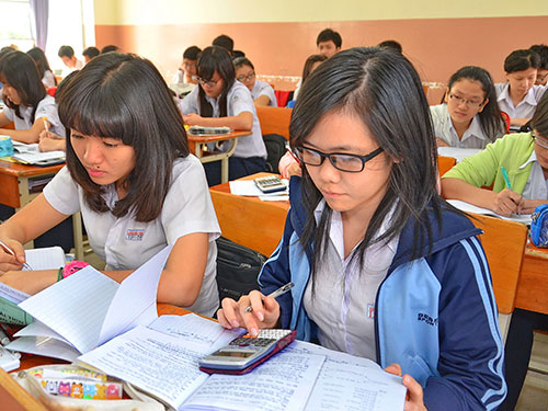 Một tiết học tại Trường THPT Lương Thế Vinh (TP HCM) Ảnh: Tấn Thạnh