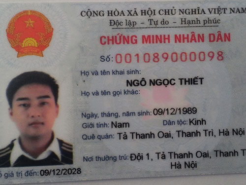 Mặt trước v&agrave; mặt sau CMND mới 12 số