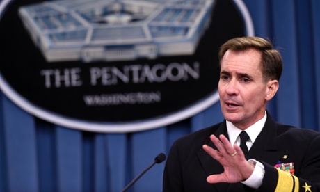 Người ph&aacute;t ng&ocirc;n Lầu Năm G&oacute;c John Kirby n&oacute;i về chiến dịch kh&ocirc;ng k&iacute;ch al Shabaab ở Somalia. Ảnh: AP