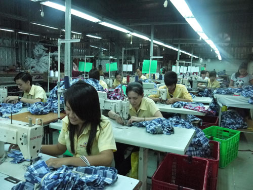 Công nhân may làm việc tại Công ty TNHH Tân Long Trường (quận 9, TP HCM)