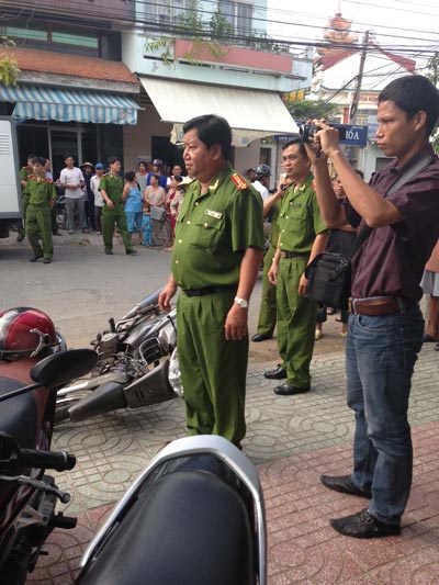 Thượng tá Đoàn Văn Thanh - Trưởng Công an TP Mỹ Tho, tỉnh Tiền Giang - chỉ đạo bắt giữ nhóm đối tượng côn đồ chém người Ảnh: MINH SƠN