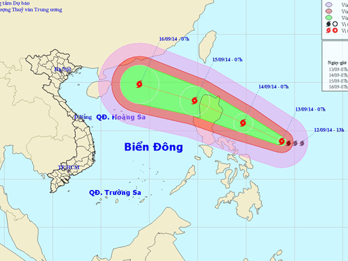 Bão giật cấp 14-15 tiến nhanh vào Biển Đông