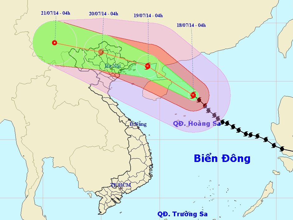Trưa 19-7, bão Thần Sấm đổ bộ vào TP biên giới Móng Cái