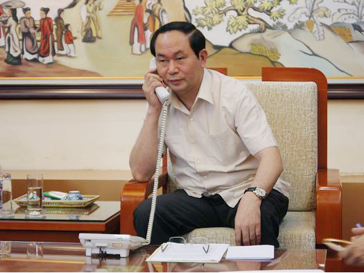 Bộ trưởng Trần Đại Quang điện đàm với Bộ trưởng CA Trung Quốc