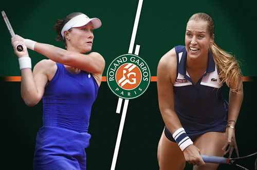 Sam Stosur đánh bại Cibulkova (phải)